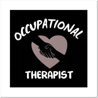 Title Occupational Therapist Heart Logo T-Shirt, Black Unisex Tee for Health Professionals, Gift for OT Posters and Art